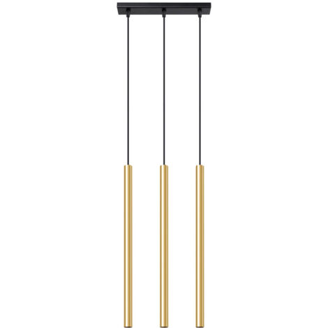 Lampada a sospensione con faretto tubolare oro lucido triplo PATELO 3xG9 8W SL.1196 Sollux Lighting