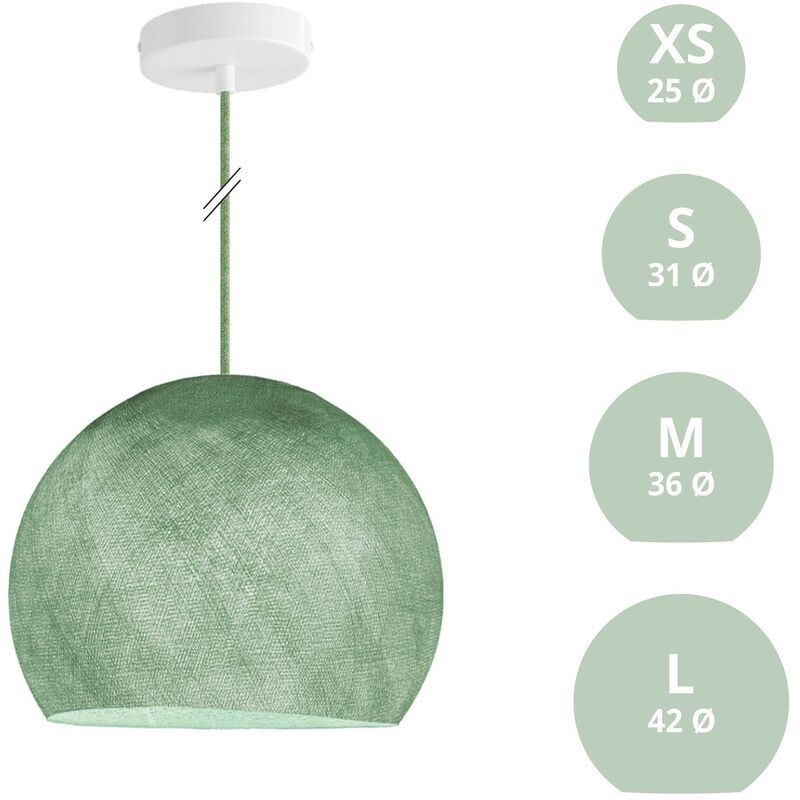 Image of Lampada a sospensione con paralume Cupola Poliestere Verde salvia - s - ø 31 cm - Poliestere Verde salvia