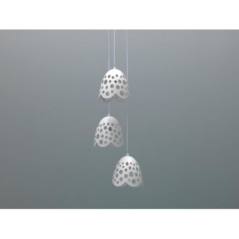 Lampada a sospensione con paralume in metallo bianco D19,5xD19,5x125h cm