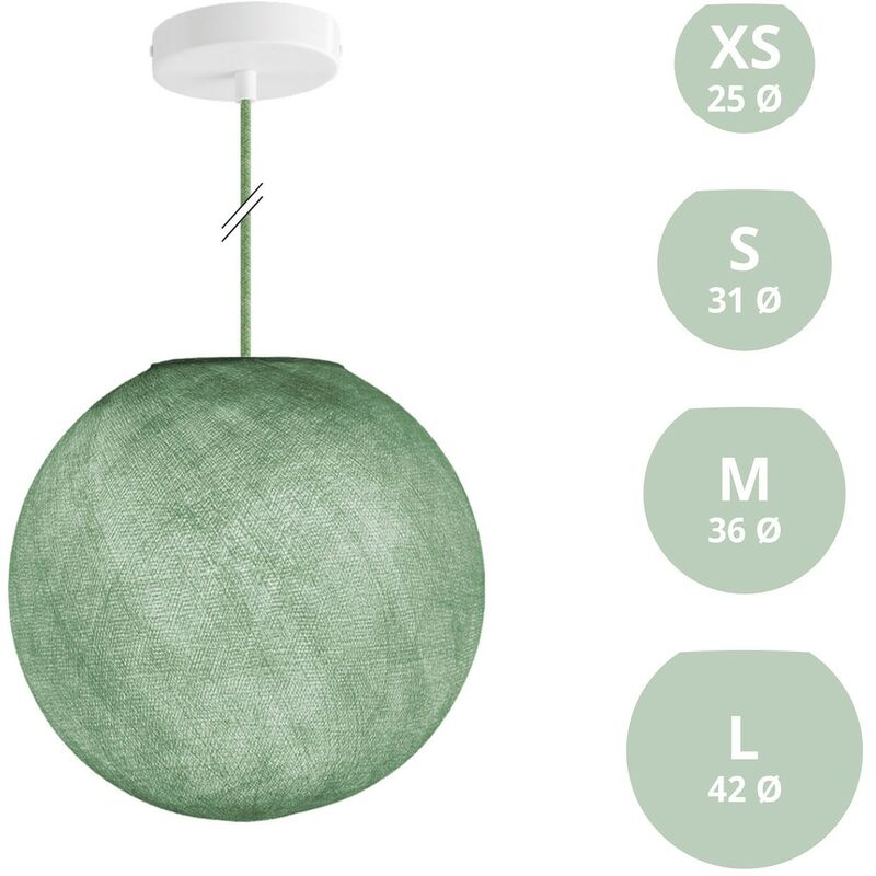 Image of Lampada a sospensione con paralume Sfera Poliestere Verde salvia - s - ø 31 cm - Poliestere Verde salvia