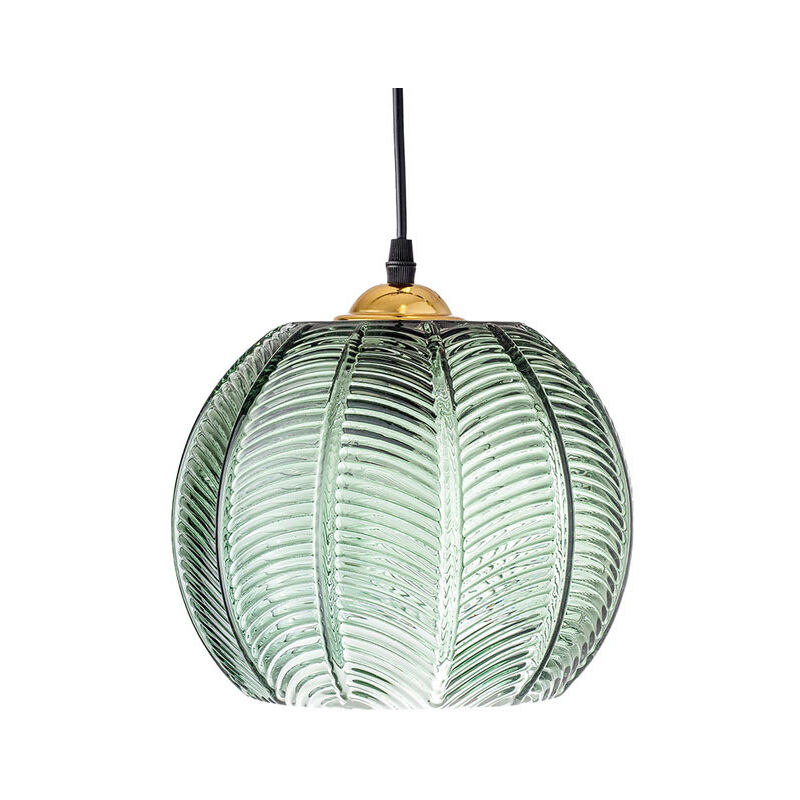 Image of Lampada a sospensione - Confezione da 1 lampada a sospensione da cucina con attacco E26, design in vetro verde regolabile in altezza, per camera da