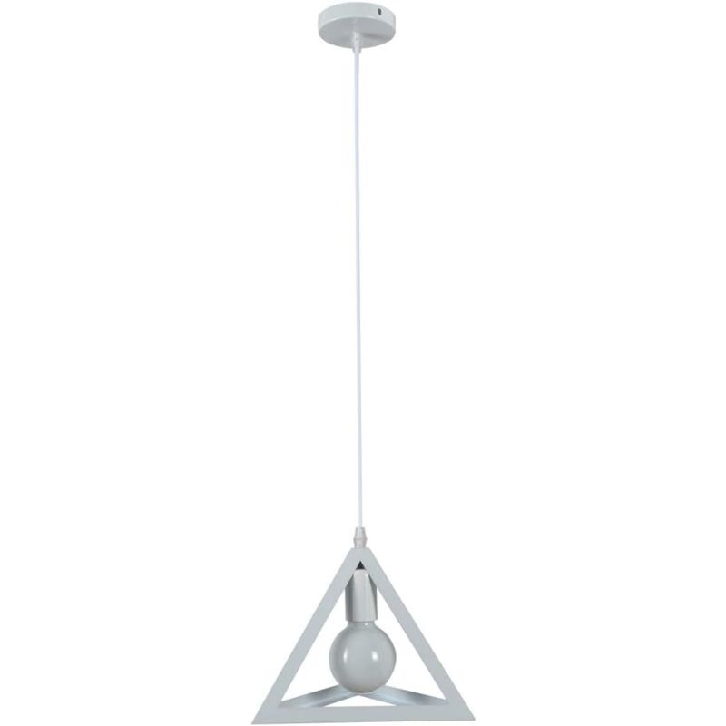 Image of Comely - Lampada a sospensione contemporanea, moderna lampada a sospensione in metallo gabbia bianca, lampada a sospensione a sospensione, lampadario