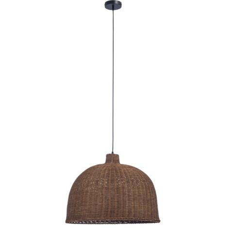 Lampada a sospensione Cortic in rattan naturale per lampadina E27