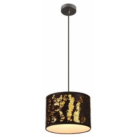 Lampada a sospensione Crazy nera oro 1xE27 Reality