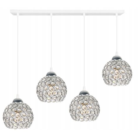LAMPADA A SOSPENSIONE CROMATA LAMPADARIO SOFFITTO LED CRISTALLO