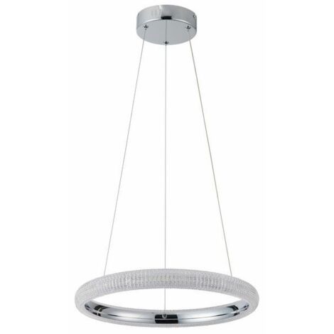 Lampada a sospensione cromata Ring Ø40 LED 18W Reality