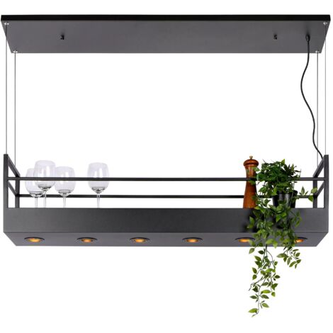 Lampada a sospensione cucina Miravelle nera 6xGU10 Lucide