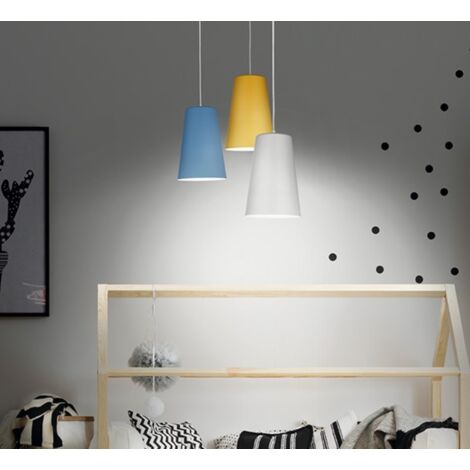 Lampada a sospensione D20 1XE27 in metallo verniciato PAIL Giallo