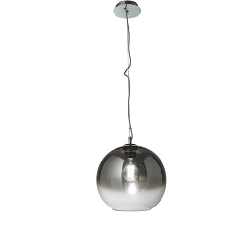 Lampada a sospensione D30 cm - vetro soffiato BOLA Fume'