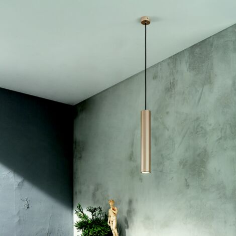 Lampada a sospensione D6 cm in alluminio verniciato a polvere Oro FILO - Grande