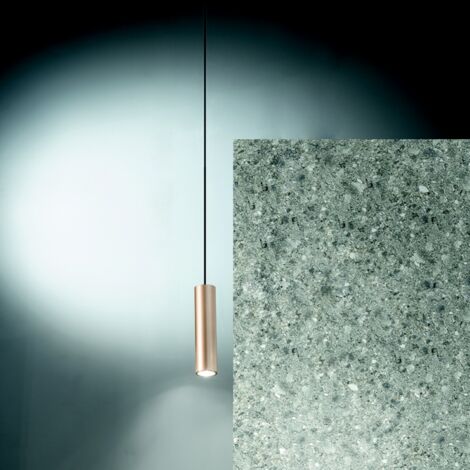 Lampada a sospensione D6 cm in alluminio verniciato a polvere Oro FILO - Piccolo
