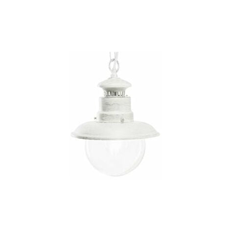Lampada a Sospensione da Esterno E27 in Metallo Sovil Bianco e Argento