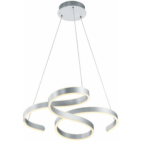 Lampada a Sospensione da Interno a LED in Metallo Alluminio Spazzolato