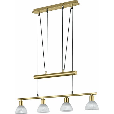 Lampada a Sospensione da Interno a LED in Metallo Ottone Satinato