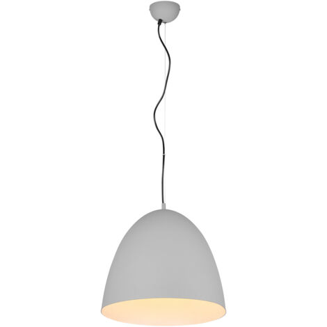 Lampada a Sospensione da Interno Attacco E27 in Metallo Grigio