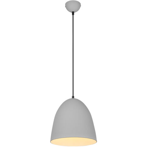 Lampada a Sospensione da Interno Attacco E27 in Metallo Grigio