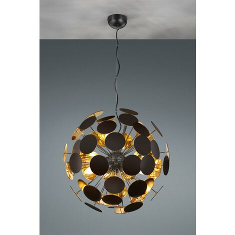 Lampada a Sospensione da Interno E14 in Metallo Nero Opaco