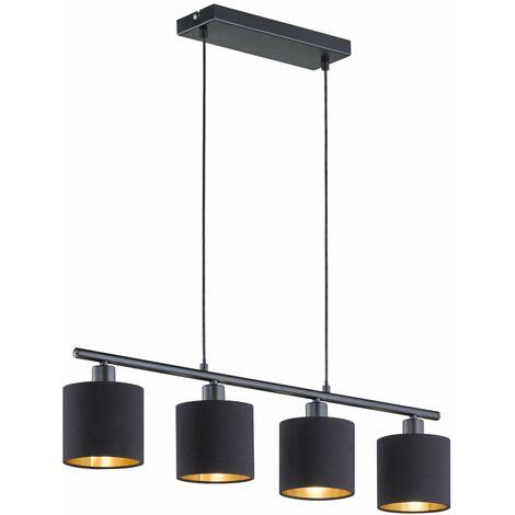 Lampada a Sospensione da Interno E14 in Metallo Nero Opaco