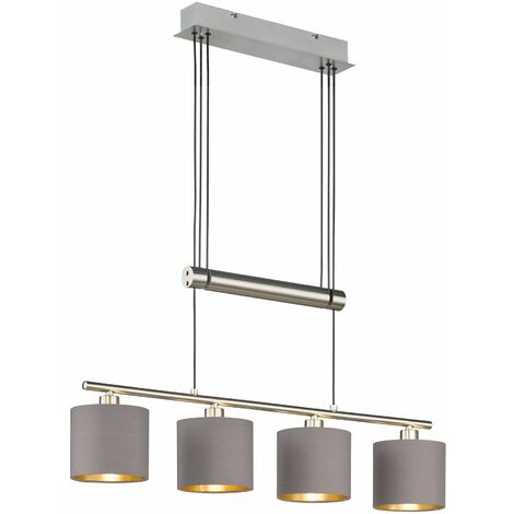 Lampada a Sospensione da Interno E14 in Metallo Nickel Opaco
