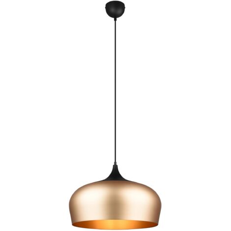 Lampada a Sospensione da Interno  E27 in Alluminio Ottone Satinato