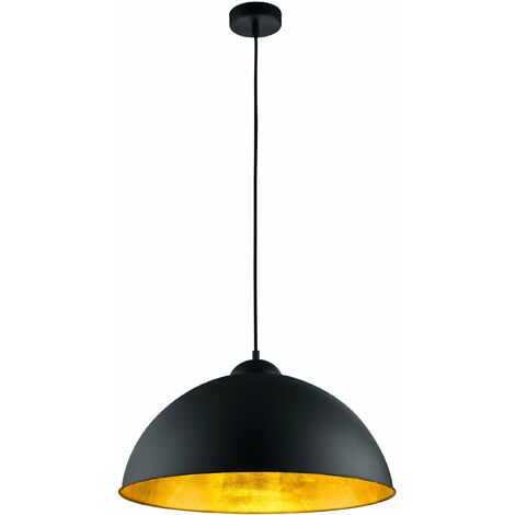Lampada a Sospensione da Interno  E27 in Metallo Nero Opaco