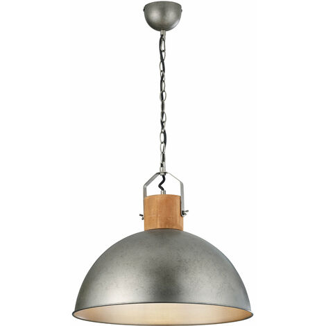 Lampada a Sospensione da Interno E27 in Metallo Nickel Anticato
