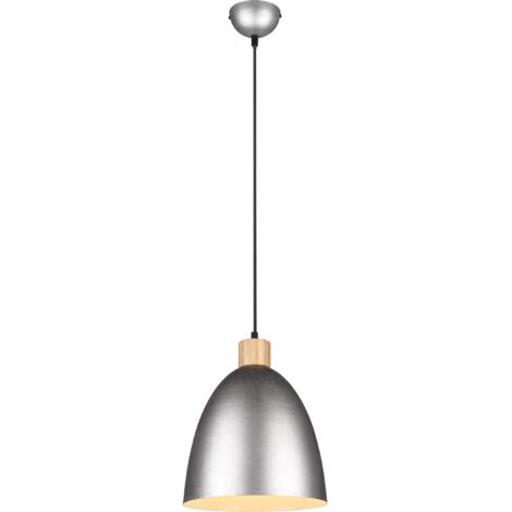 Lampada a Sospensione da Interno E27 in Metallo Nickel Anticato