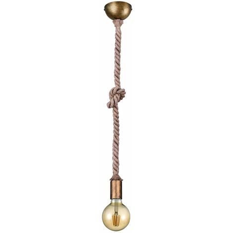 Lampada a Sospensione da Interno E27 in Metallo Ottone Invecchiato