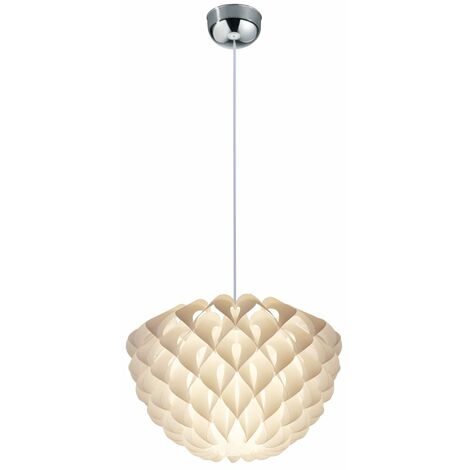 Lampada a Sospensione da Interno E27 in Plastica Bianco