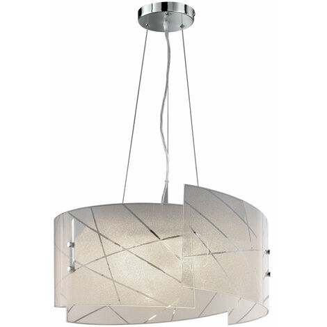 Lampada a Sospensione da Interno  E27 in Vetro Bianco