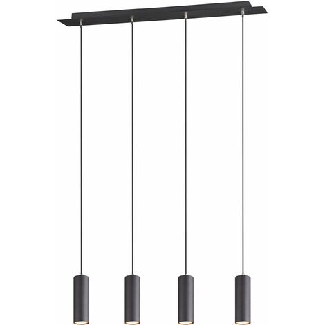 Lampada a Sospensione da Interno  GU10 in Metallo Nero Opaco