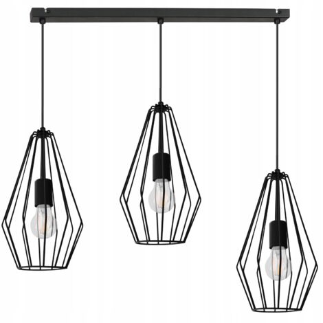 Lampada a sospensione da soffitto con filo nero Diamond LOFT