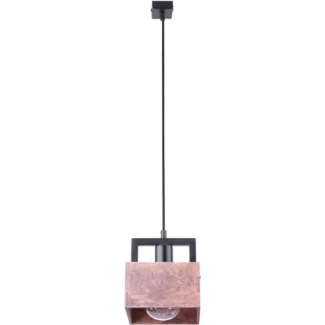 Lampada a sospensione Dakota legno scuro E27 Sigma