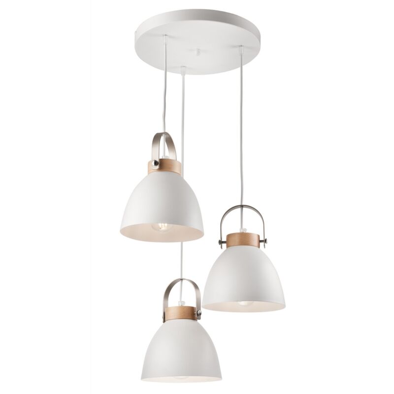 Lampada a Sospensione Danielle, Acciaio, Legno