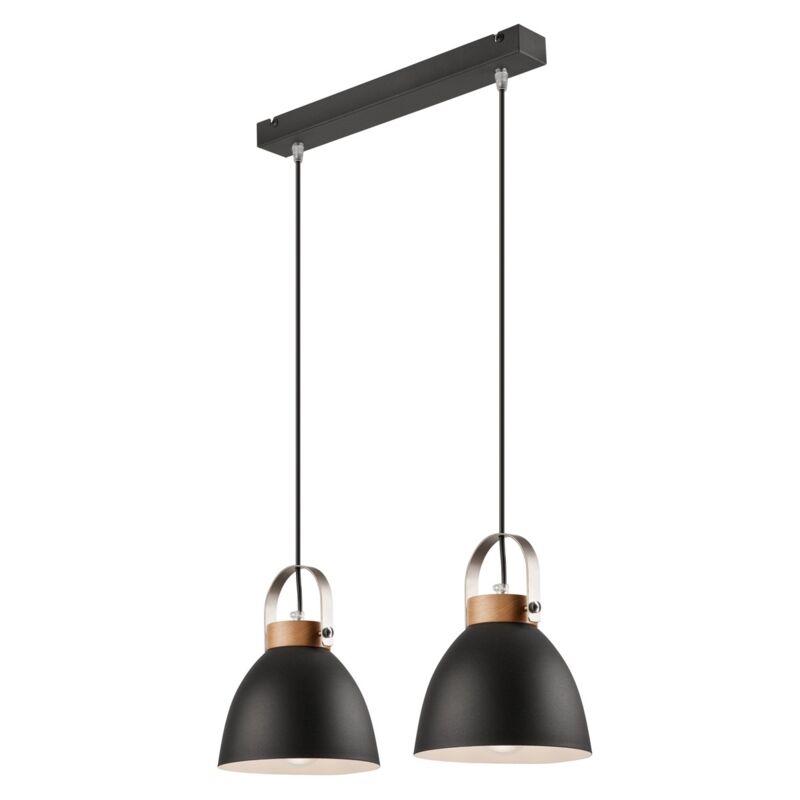 Lampada a Sospensione Danielle, Acciaio, Legno