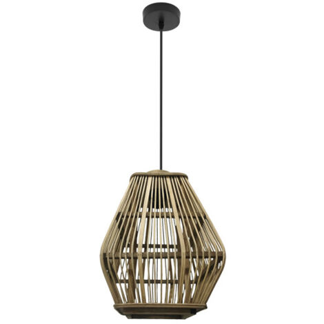 Lampada a sospensione de lampada a soffitto Tojar Nero/ bambù naturale 1xe27 23d