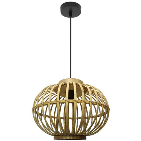 Lampada a sospensione de Lampada da soffitto Guijo Black/Bamboo Natural 37d