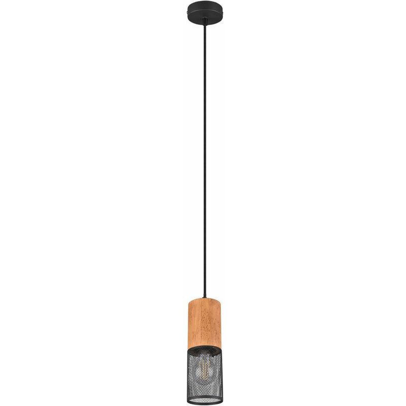 Image of Lampada a sospensione di design lampada a sospensione a soffitto in legno nero opaco illuminazione della sala da pranzo di design a gabbia