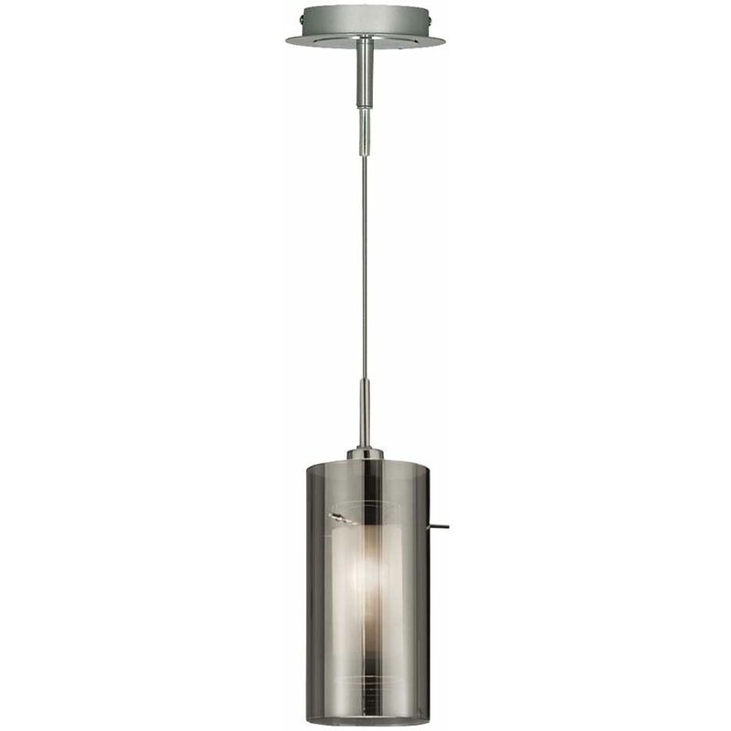 Image of Lampada a sospensione design a soffitto in vetro fumo illuminazione sala da pranzo Lampada a sospensione in un set con lampadine a led