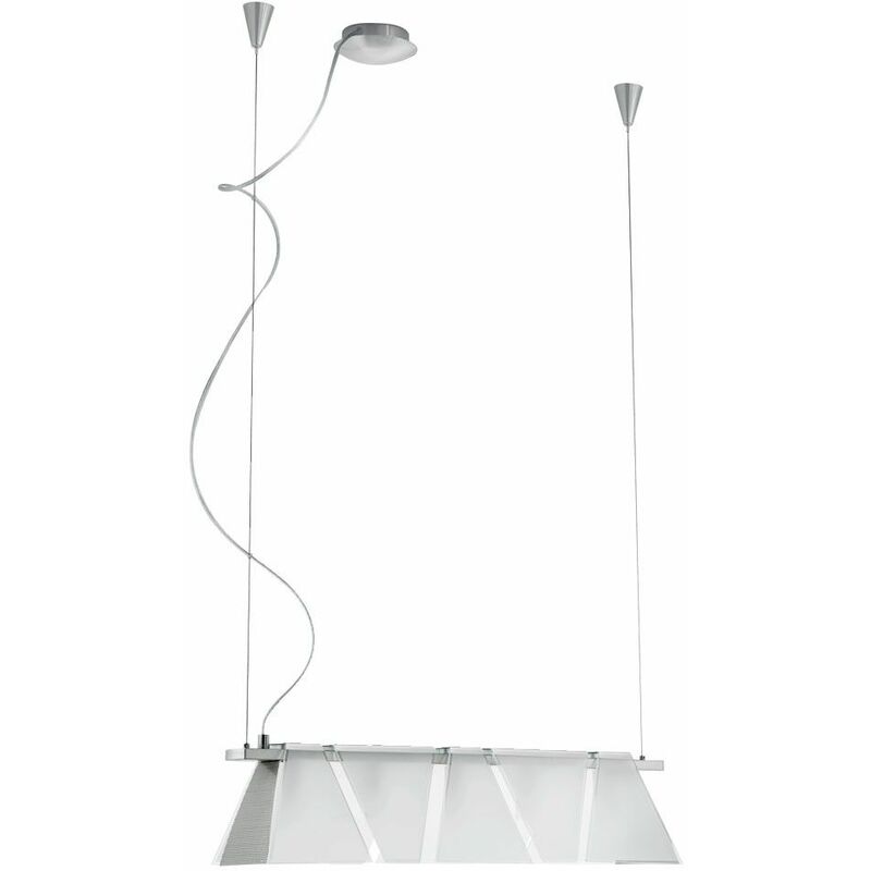 Image of Plafoniera di design lampada a sospensione lampada a sospensione vetro satinato argento Eglo ximena 89763
