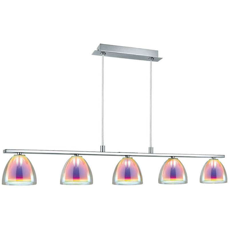 Image of Lampada a sospensione di design lampada a sospensione a soffitto spot bar vetro iridescente Eglo 90079