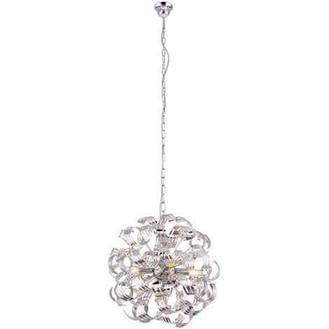 Lampada a sospensione di design a soffitto, lampada a sospensione cromata, illuminazione per cucina, camera da letto, Globo 51505-4H