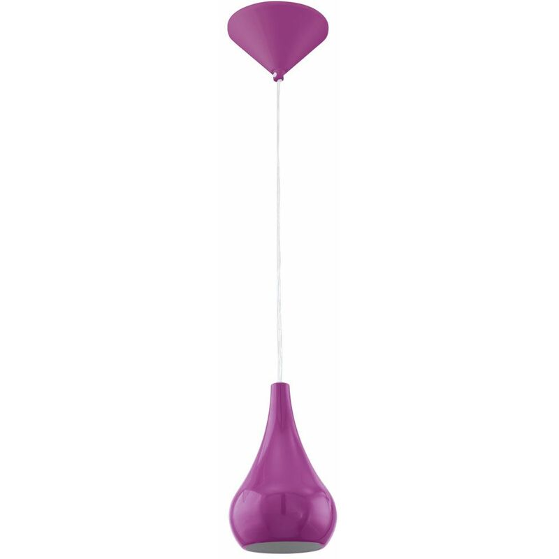 Image of Lampada a sospensione design a pendolo sala da pranzo lampada da soffitto viola in un set che include lampadine a led