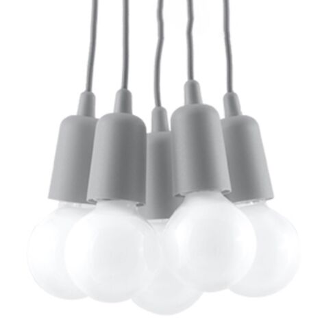 Lampada a sospensione Diego grigio 25x90x25cm Sollux