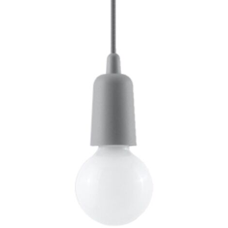 Lampada a sospensione Diego grigio 9x90x9cm Sollux