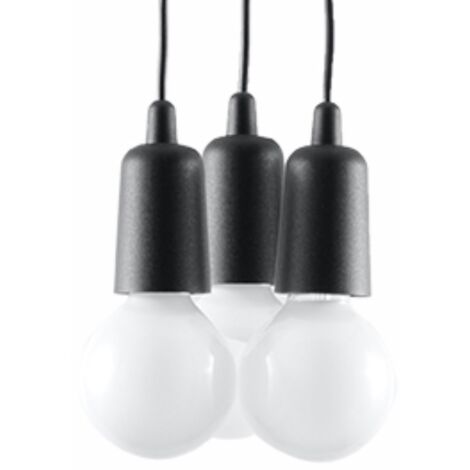 Lampada a sospensione Diego nero 15x90x15cm Sollux