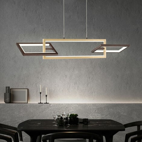 Lampada a sospensione dimmerabile lampada da tavolo da pranzo LED lampada, regolabile in altezza 3 livelli dimmer, metallo color ruggine oro, 1x LED 26W 2700Lm 3000K, LxPxH 101x30x150, WOFI 11382