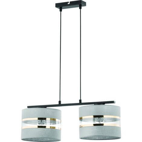 Lampada a sospensione doppia Sara 2xE27 grigio oro Sigma