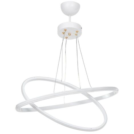 Lampada a sospensione due anelli LED Muso MDL4438 colore bianco