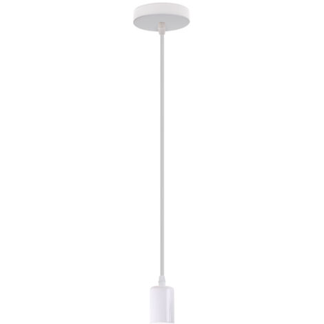 Lampada a Sospensione E27 Altezza Regolabile Lampada da Soffitto per Camera da Letto Soggiorno,Bianca (Senza Lampadine)